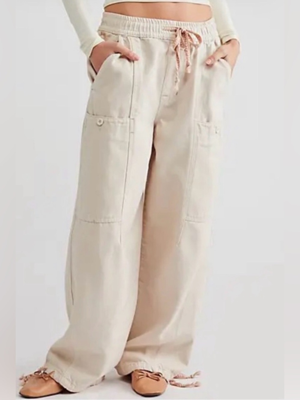 Free People We The Free Bright Eyed Low-Slung Pull-On Jeans - Picture 2 of 9